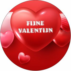 Wensetiket - Sluitzegel - Fijne Valentijn etiketten Rode 3D hart - Valentijn stickers - 40 mm - 40 st