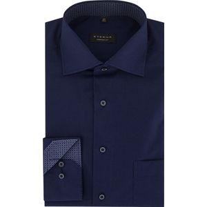 ETERNA comfort fit overhemd - poplin heren overhemd - donkerblauw (contrast) - Strijkvrij - Boordmaat: 41