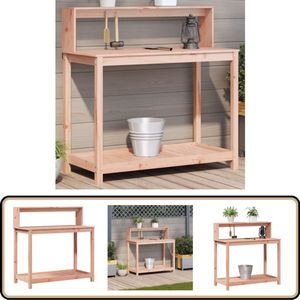 vidaXL Oppottafel - Massief Douglashout - 108x50x109,5 cm Tuin Werktafel - Oppottafel - Plantenstalling - Hout Tafel - Douglashout