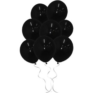 LUQ - Luxe Zwarte Helium Ballonnen - 25 stuks - Verjaardag Versiering - Decoratie - Feest Latex Ballon Zwart - Bruiloft