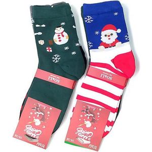 Kerstsokken dames sokken multipack 2 paar kerstcadeau warme sokken voor kerst maat 38-40
