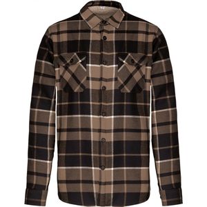 Kariban Geruit overhemd met sherpavoering K579 - Camel / Black Checked - 3XL