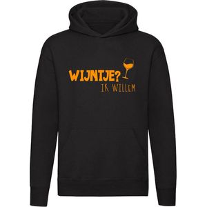 Wijntje? Ik Willem Hoodie | Koningsdag | wijn | wijnen | Unisex | Trui | Sweater | Capuchon