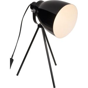 Retro tafellamp/bureaulamp zwart metaal - Schemerlamp 42 cm - E27 - Schemerlampen/bureaulampen