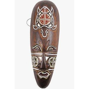 Klein Afrikaans masker van hout – decoratie Batik met schildpad 30 cm