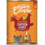 Edgard & Cooper Kip & Kalkoen Blik - Voor volwassen honden - Hondenvoer - 400g