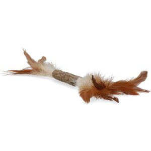 Addicted Stick with caterpillar and feathers – 25 cm - Kattenspeeltje gemaakt met Madnip – Met Kattenkruid