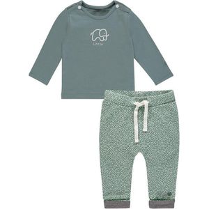 Noppies  SET (2delig) Broek Mint met stip en Shirt Mint met Olifant - Maat 56