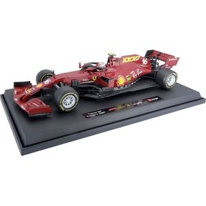 The 1:18 Diecast Modelscar of the Ferrari SF1000 Team Scuderia Ferrari #16 of the the 1000th GP Mugello of 2020. The driver was Charles Leclerc. The manufactor of this scalemodel is Burago.This model is only online available