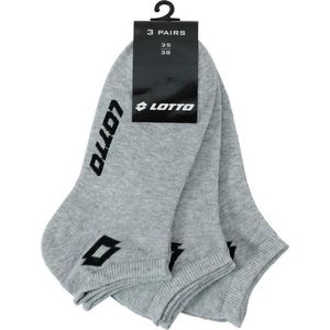 Lotto Sneaker Sokken - sport sokken - korten sokken - lotto sokken - grijs 3 Paar - Maat: 35/38
