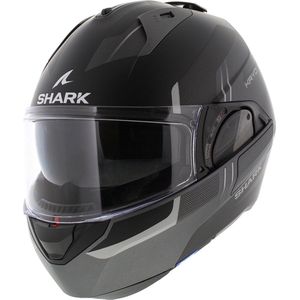 Shark Evo ES Kryd Mat Zwart Antraciet Zilver KAS Systeemhelm - Maat S - Helm