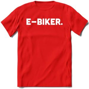 E-bike Fiets T-Shirt | Wielrennen | Mountainbike | MTB | Kleding - Rood - L