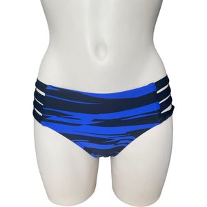 Seafolly - Fastlane - Blue Ray - zwart/blauw - met speelse heupen - bikinislip - maat 38 / M