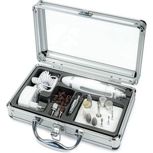 Manicure-pedicure set DELUXE met LED-lampje en 15 opzetstukken van chirurgisch staal