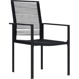 vidaXL Tuinstoelen - Set van 2 - PVC-rattan - Zwart Tuinset - Tuinstoelen - Buitenstellen - Lounge Set - Pvc Ratan