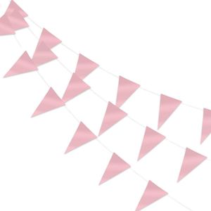 LUQ – Luxe Baby Roze Slingers – Vlaggenlijn 10 Meter - Verjaardag Slinger Versiering Feestversiering Vlaggen Decoratie