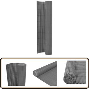 vidaXL Tuinafscheiding 110x500 cm - Grijs Tuinhek - Pvc - Grijze Schutting - Buisvormige Schutting - Terrasafscheiding