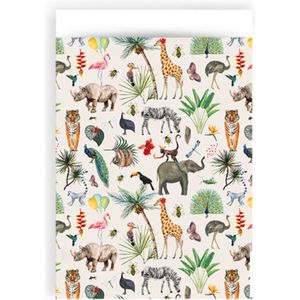 House Of Products Cadeauverpakking - Inpakzakken - Jungle dieren - 12 x 19 cm - 10 stuks