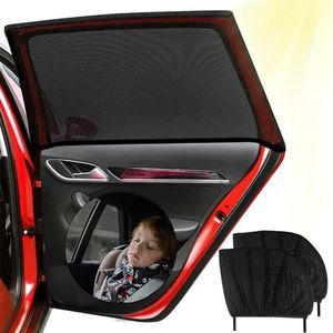 S&Dshopline® Zonwering voor in de auto, 2 stuks, met gecertificeerde uv-bescherming, autozonwering voor kinderen, universele zonneklep voor kinderen, zeer elastisch ijszijdemateriaal