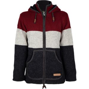 Gebreid Wollen Heren/Uni Vest van Schapenwol met Polyester Fleece voering en afneembare capuchon - SHAKALOHA - M Colombo ZH Grey XL