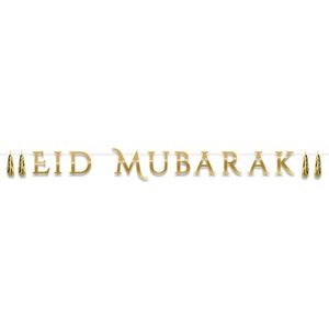 Letterslinger Eid Mubarak Goud met tassels