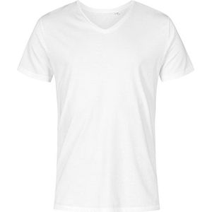 Men's T-shirt met V-hals en korte mouwen White - 3XL