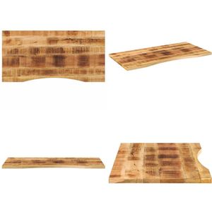 vidaXL Bureaublad met ronding 120x50x2,5 cm massief ruw mangohout - Bureaublad - Bureaubladen - Tafelblad - Vervangend Tafelblad