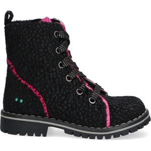 BunniesJR 221938-792 Meisjes Biker Boots - Zwart/Roze/Print - Imitatieleer -