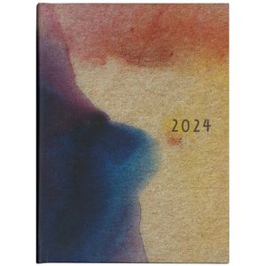 Lannoo Graphics - Diary 2024 - Agenda 2024 - TEXTURES - Coloured Kraft Blue - 7d/2p - 4Talig - 110 x 150 mm