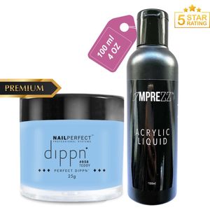 GUAPÀ® Acryl Starterspakket | Acryl Poeder | Acryl Vloeistof 100 ML | Acryl Nagels | Nepnagels | Nagelverlenging | Acrylic Kit Nails Blauw