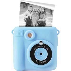 GILA Kindercamera Blauw - Instant Foto's Maken - Direct Printen - Inclusief Geheugenkaart