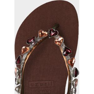 Uzurii Heart Bronze dames slipper - Bruin multi - Maat 39/40