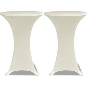 vidaXL - Statafelhoes - Stretch - Ã70cm - CrÃ¨me - (2 - stuks)