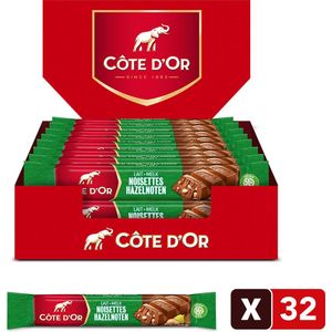 Côte d'Or Chocolade Reep Melk Stukjes Hazelnoten 32 stuks