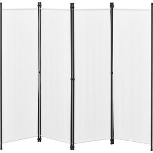 Tuinscherm Lynsay - Scheidingswand - 171x200 cm - Wit - Staal en Polyester - Waterafstotend - Discreet Design