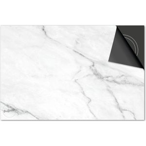 Inductie beschermer 60x60 - afdekplaat inductie mat - Dietrix Kookplaat beschermer - Exclusief - Marmer - Wit lichtgrijs