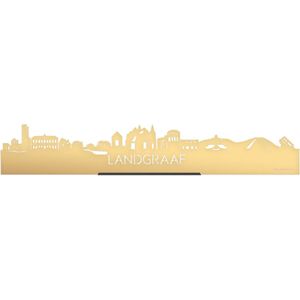 Standing Skyline Landgraaf Goud Metallic - 40 cm - Woon decoratie om neer te zetten en om op te hangen - Meer steden beschikbaar - Cadeau voor hem - Cadeau voor haar - Jubileum - Verjaardag - Housewarming - Aandenken aan stad - WoodWideCities