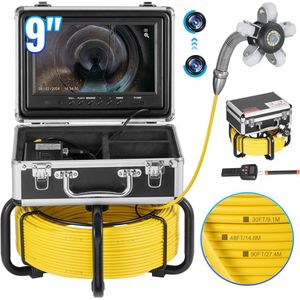 Rioolcamera met 512 HZ-Locator, 30 M Verlenglengte, Zelfnivellerende Rioolinspectiecamera met 9-Inch 1080p Hd-Scherm, 32 Gb Sd-Kaart voor Rioolbuizen