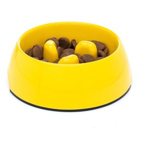 DDOXX® Voerbak voor kleine en grote honden en katten - Antislip - Vele kleuren & Maten - Voerbak kat - Melamine voerbak - Geel, 600 ml