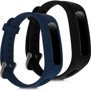 kwmobile 2x armband geschikt voor HONOR Band 3e - Bandjes voor fitnesstracker in donkerblauw / zwart