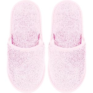 Badslippers Badstof Uni Pure met Zool Roze Maat 38 - 1 Paar