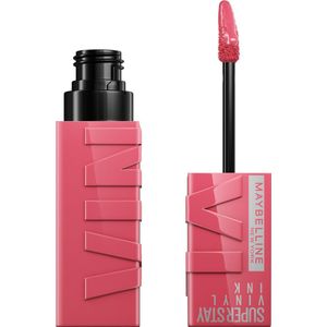 Maybelline New York SuperStay Vinyl Ink Longwear Liquid Lipstick - 145 Rogue - vloeibare lippenstift - voor een schitterende glans en intense kleur - blijft tot wel 16 uur zitten - geeft niet af - roze