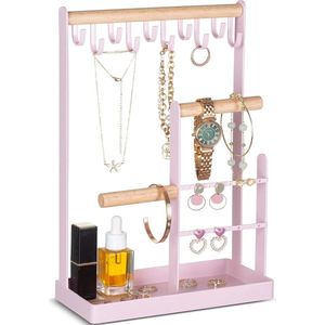 Sieraden Organisator Sieraden Stand Houder, 4 Niveaus Sieraden Stands Ketting Organizer Oorbel Houder, 10 Haken Sieraden Toren Display Rack voor Armbanden Horloges Ringen Geschenken voor