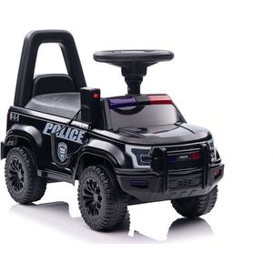 Loopauto - politie thema - 62x29x43 cm - zwart