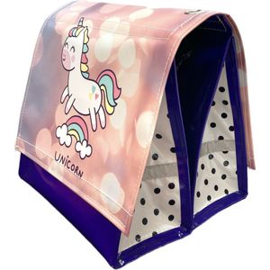 Dubbele kinderfietstas meisjes UNICORN WHITE S