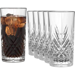 Sahm glazen Set van 6 380ml-Broadway drinkglazen Set-waterglas Set-Grote Longdrinkglazen, Gin Tonic glazen & Latte Macchiato glazen