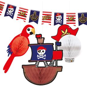 Amscan Decoratieset Pirates Jongens Papier Rood/wit 4-delig