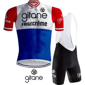 Retro Wielertenue Gitane FrigeCreme - REDTED - 4XL