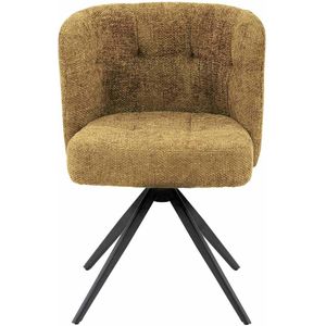 PTMD Eetkamerstoel Odin - 67x67x85 cm - Textiel - Groen