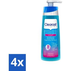 Clearasil - Ultra Rapid Action Scrub Wash - Reinigingsgel - 200 ml - Voordeelverpakking - 4 stuks
